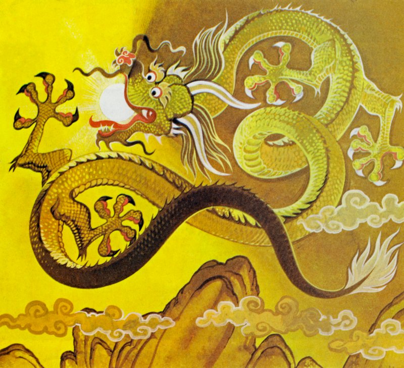 Dragons chinois (lithographie couleur) - Angus McBride