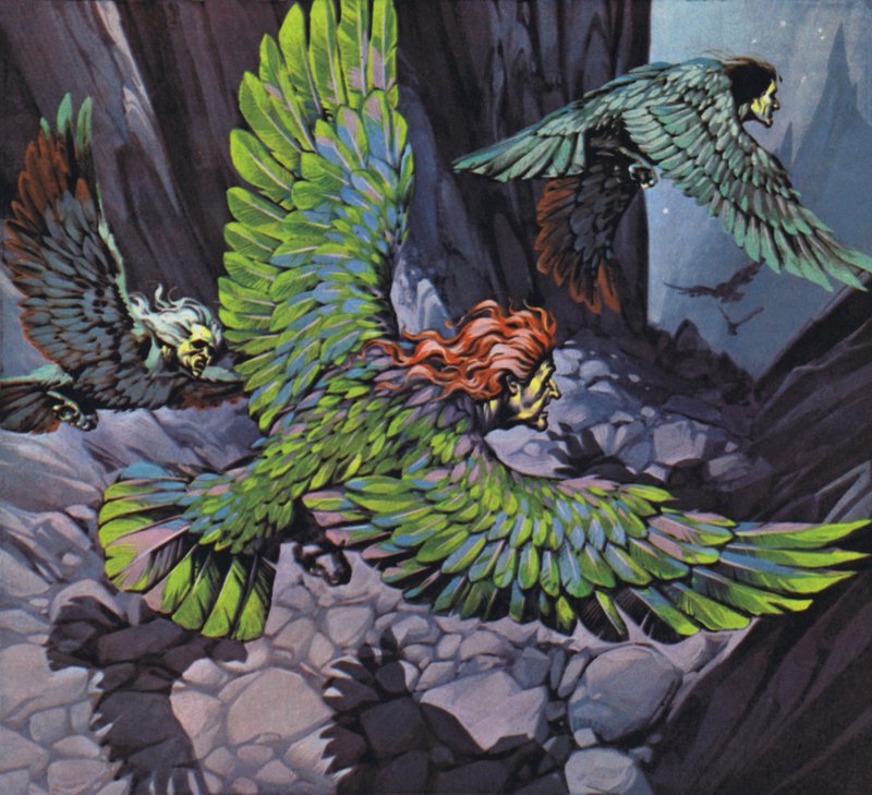 Harpies (lithographie couleur) - Angus McBride