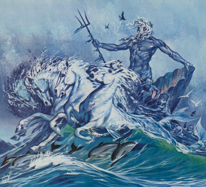 Hippocamps (colour litho) - Angus McBride