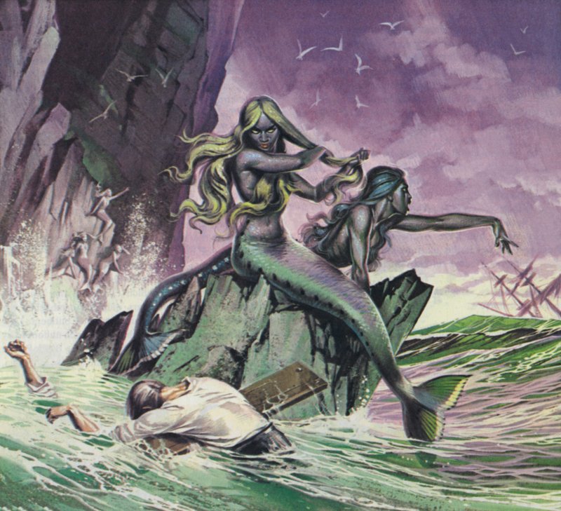 Sirènes (lithographie couleur) - Angus McBride