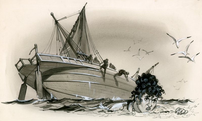 Agrippine, la mère de Néron, nageant sur le rivage - Angus McBride