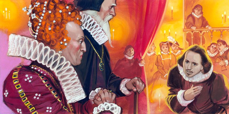 Shakespeare présenté à la reine Elizabeth I - Angus McBride