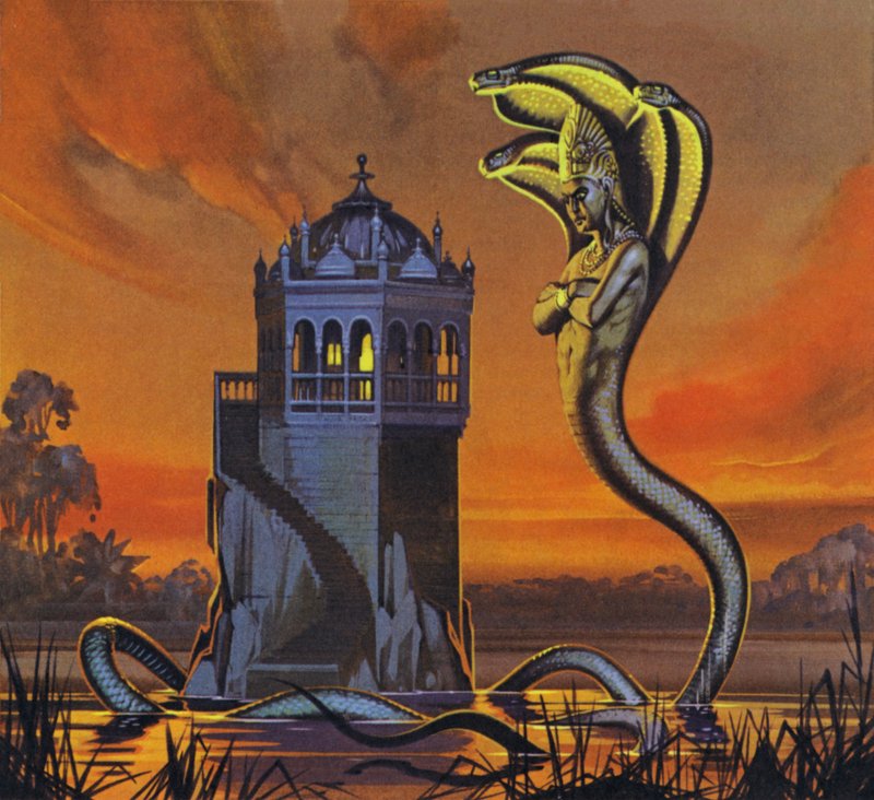 Le roi Naga (lithographie couleur) - Angus McBride