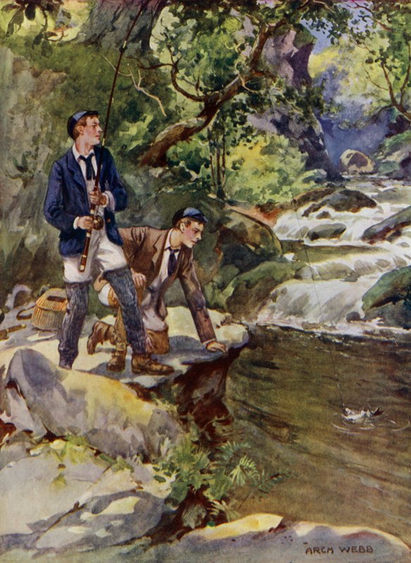 Attraper une truite - Archibald Bertram (after) Webb
