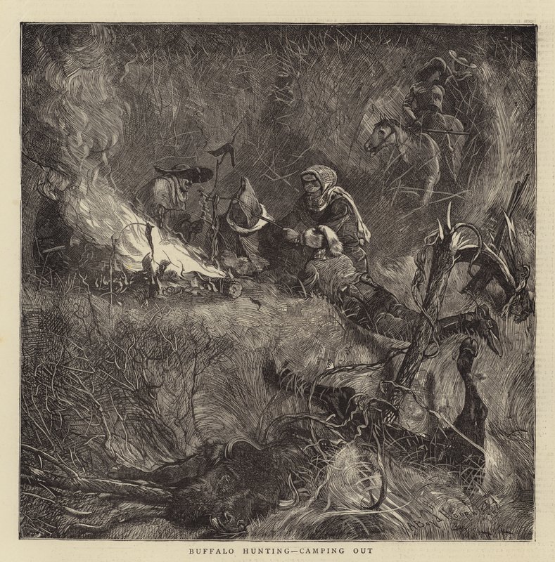 Chasse au Bison, Camping - Arthur Boyd Houghton