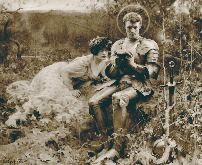 La Tentation de Sir Percival - Arthur Hacker