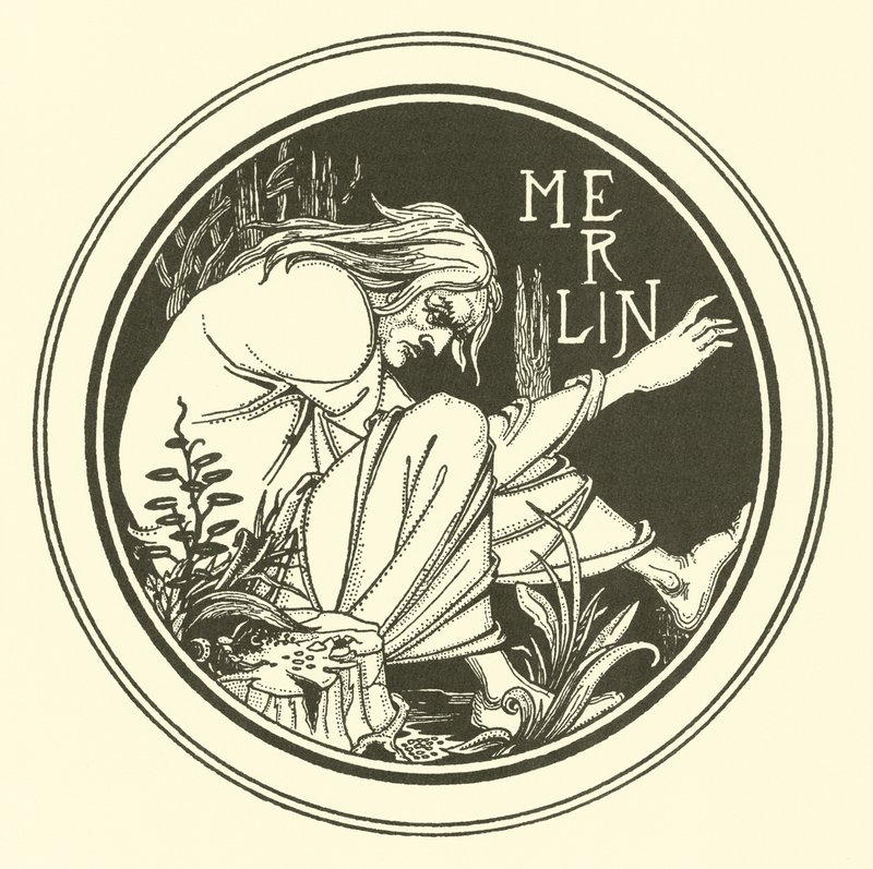 Merlin (lithographie) - Aubrey (after) Beardsley