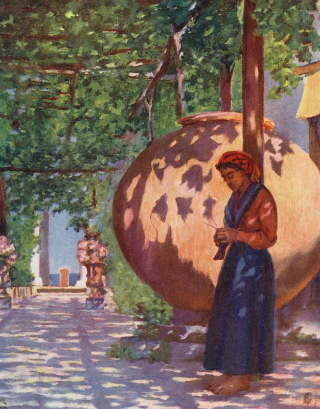 Villa Maresca, près de Casamicciola, Ischia (lithographie en couleur) - Augustine Fitzgerald