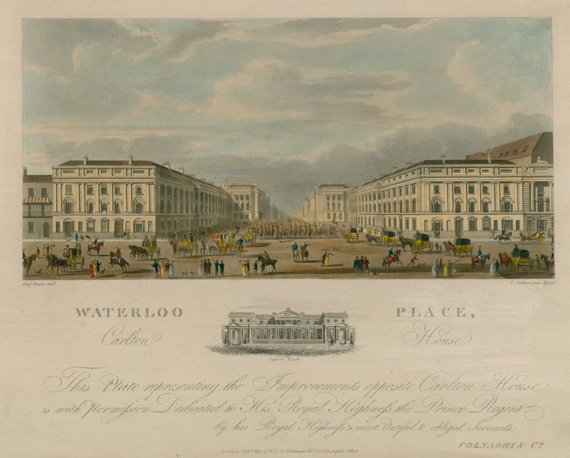 Waterloo Place, Carlton House, Londres - Augustus Charles Pugin