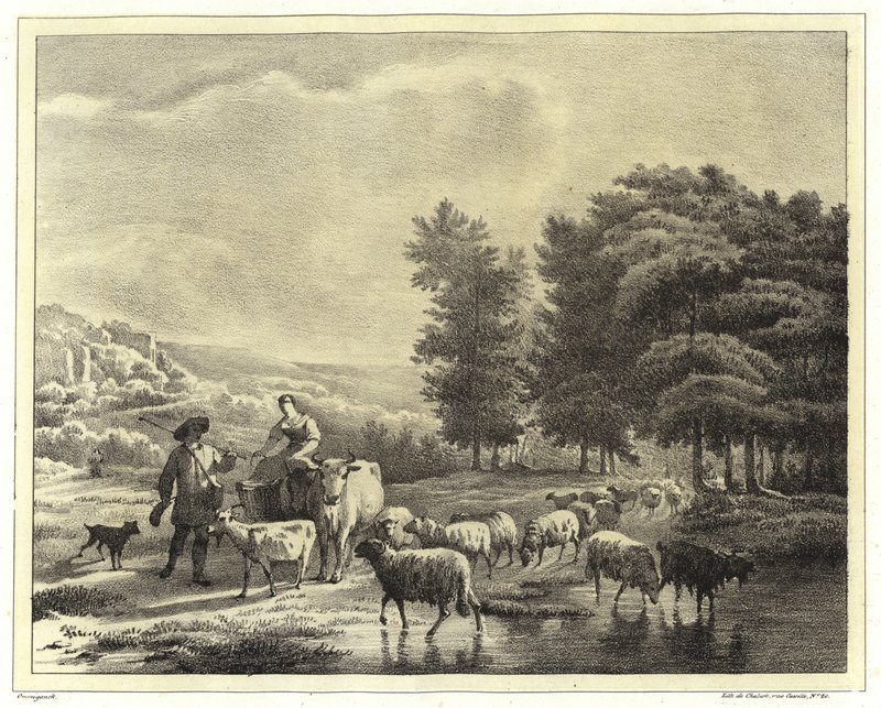 Paysage avec bergers et animaux - Balthasar Paul Ommeganck