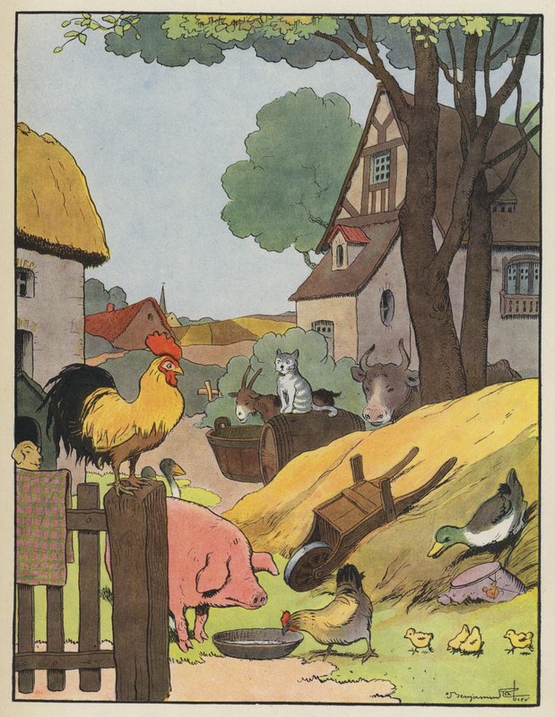 Animaux dans une ferme - Benjamin Rabier