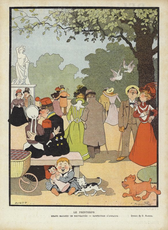 Printemps, illustration pour Le Rire - Benjamin Rabier