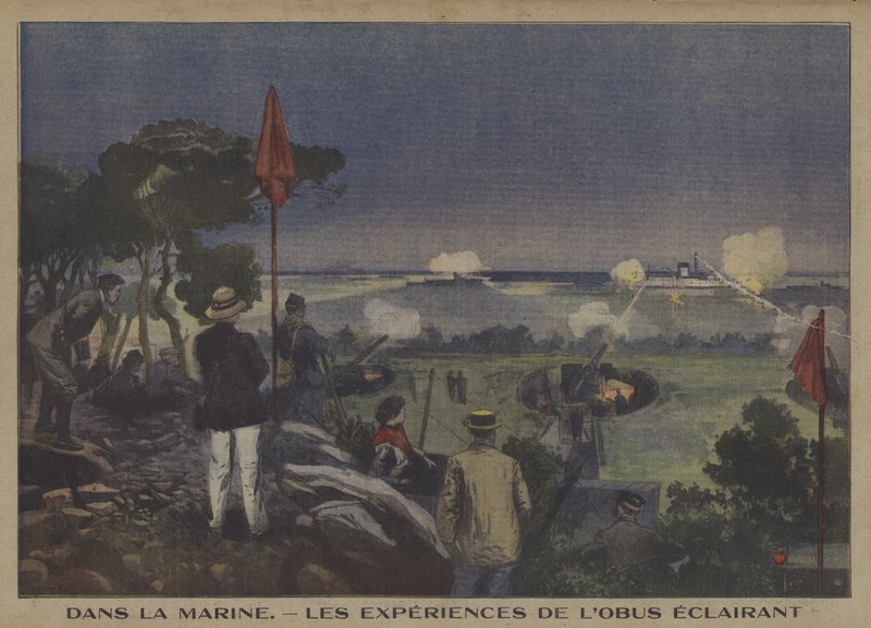 Entraînement de la Marine française au tir de projectiles éclairants - Carrey