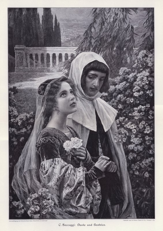 Dante et Béatrice - Cesare Saccaggi