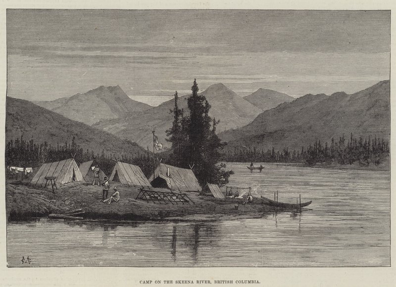 Camp sur la rivière Skeena, Colombie-Britannique - Charles Auguste Loye