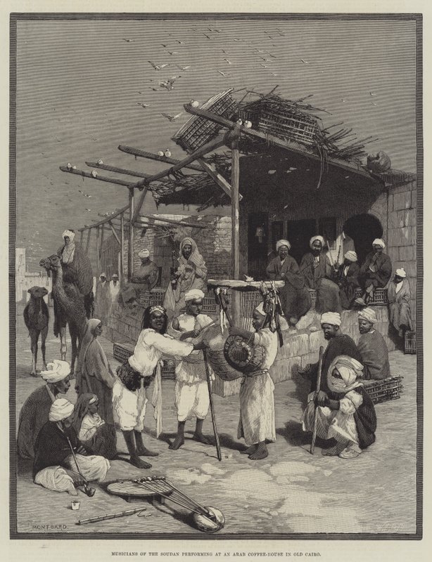 Musiciens du Soudan jouant dans un café arabe au Caire - Charles Auguste Loye