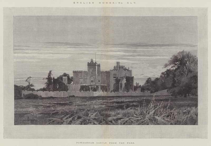 Château de Powderham depuis le parc - Charles Auguste Loye