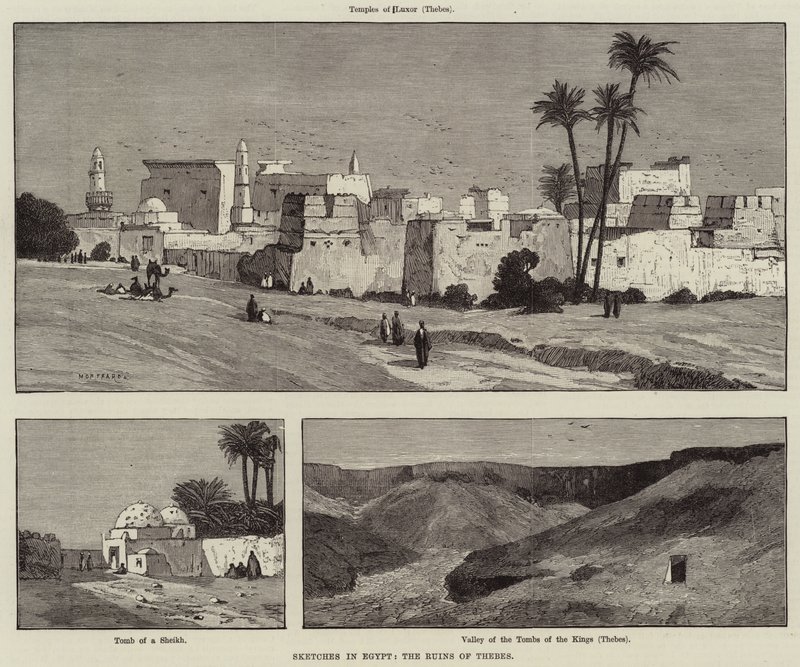 Esquisses en Égypte, les ruines de Thèbes - Charles Auguste Loye