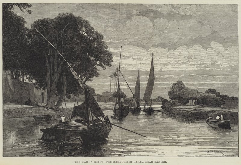 La guerre en Égypte, le canal Mahmoudieh, près de Ramleh - Charles Auguste Loye