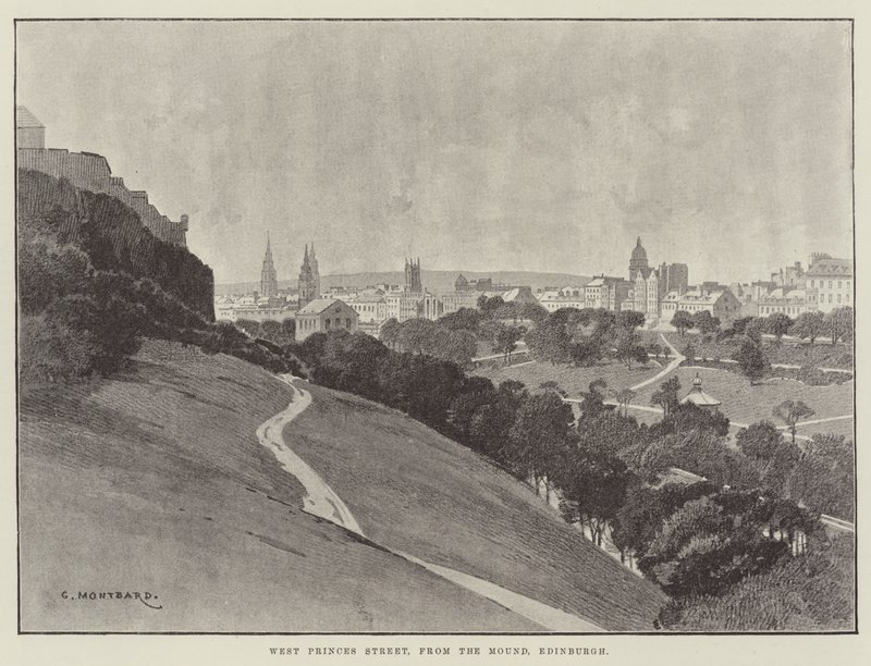 West Princes Street, depuis le Mound, Édimbourg - Charles Auguste Loye