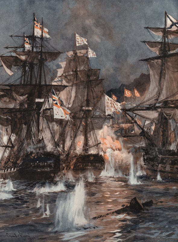 La Bataille de Navarin - Charles Edward Dixon