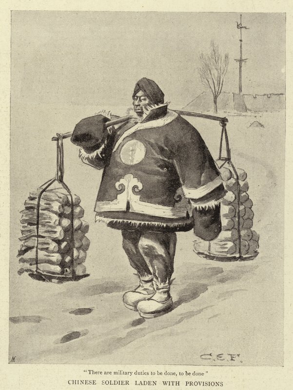 Soldat chinois chargé de provisions - Charles Edwin Fripp