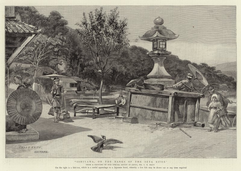 Ishiyama, sur les rives de la rivière Seta - Charles Edwin Fripp