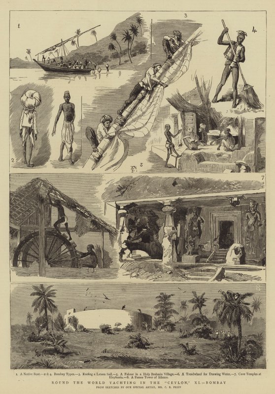 Tour du monde en yacht dans le Ceylan, XI, Bombay - Charles Edwin Fripp
