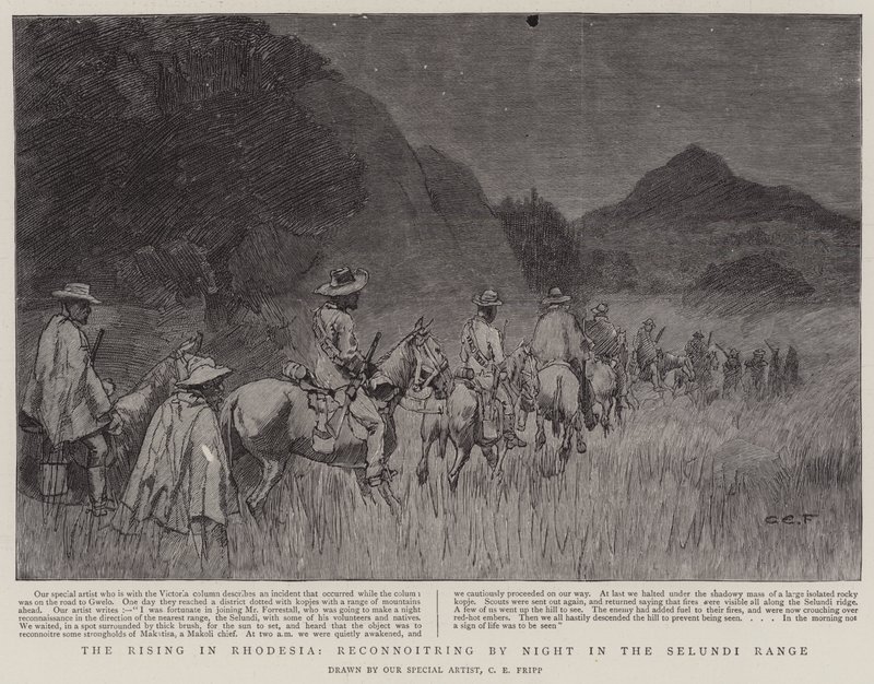 Le Soulèvement en Rhodésie, Reconnaissance de Nuit dans la Selundi Range - Charles Edwin Fripp