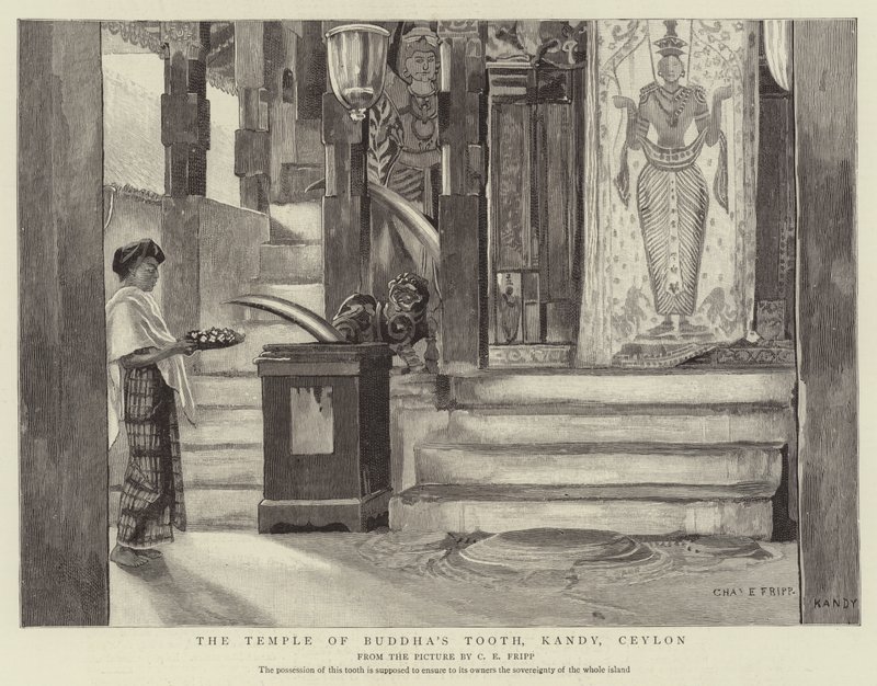 Le Temple de la Dent de Bouddha, Kandy, Ceylan - Charles Edwin Fripp