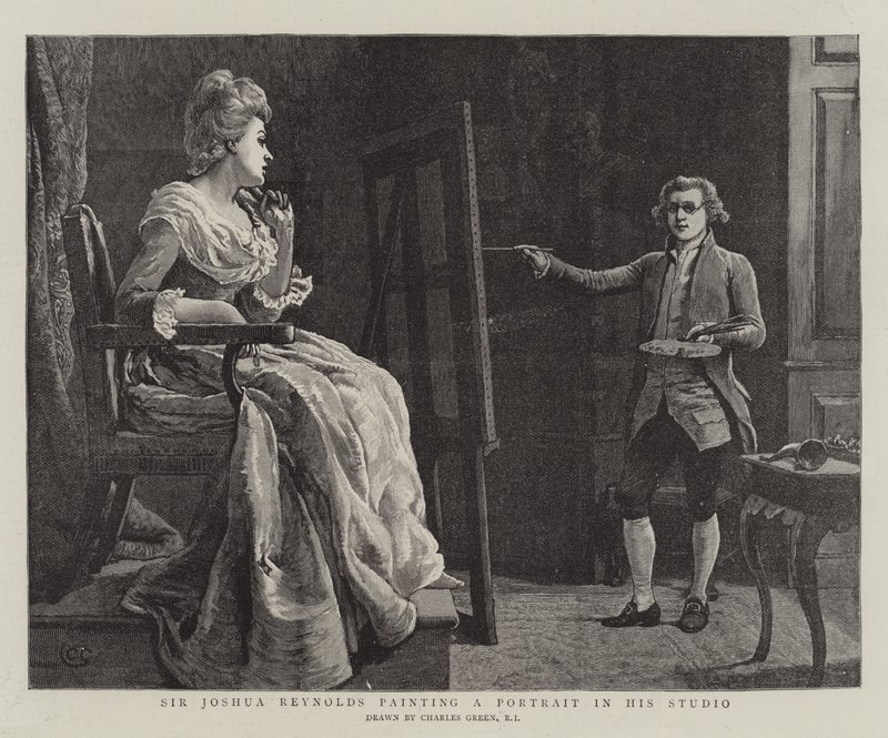 Sir Joshua Reynolds peignant un portrait dans son atelier - Charles Green