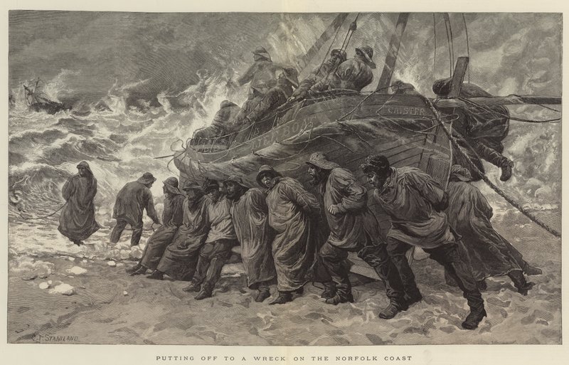 Départ pour le Naufrage sur la Côte du Norfolk - Charles J. Staniland
