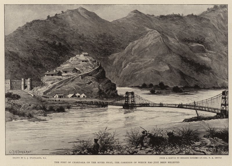 Le fort de Chakdara sur la rivière Swat, dont la garnison vient d