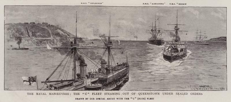 Les manœuvres navales, la flotte C quittant Queenstown sous ordres scellés - Charles J. Staniland