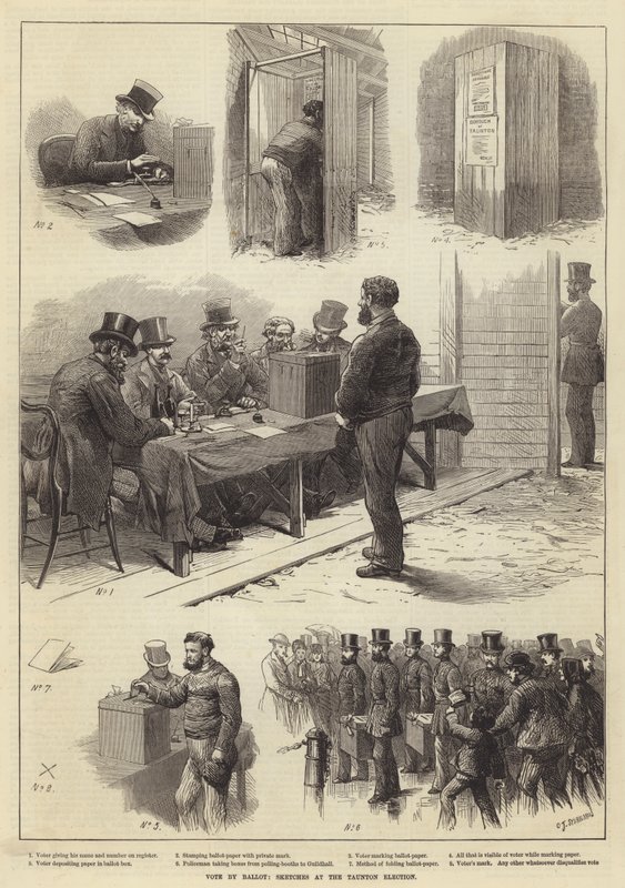 Vote par scrutin, croquis à l