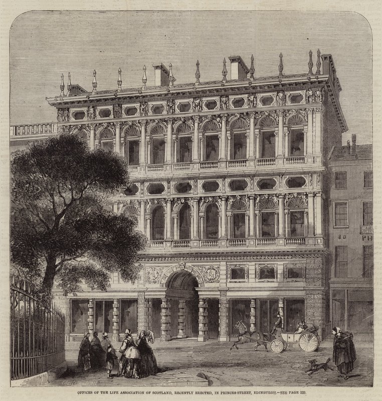 Bureaux de la Life Association of Scotland, récemment érigés, dans Princes-Street, Édimbourg - Charles Landelle