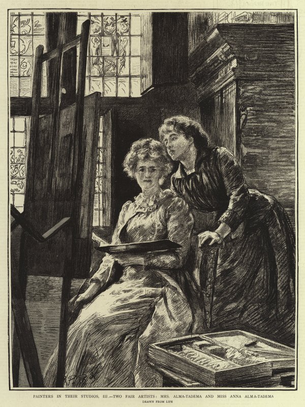 Peintres dans leurs ateliers, III, Deux artistes justes, Mme Alma-Tadema et Mlle Anna Alma-Tadema - Charles Paul Renouard