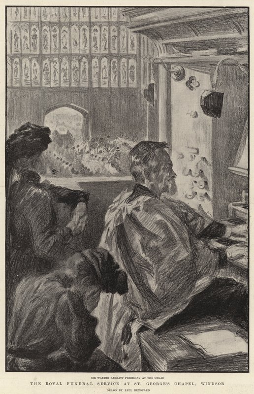 Le service funéraire royal à la chapelle Saint-Georges, Windsor - Charles Paul Renouard