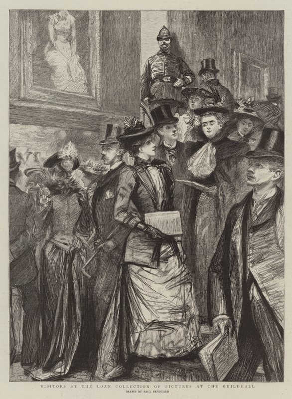 Visiteurs à la collection de prêt de tableaux au Guildhall - Charles Paul Renouard