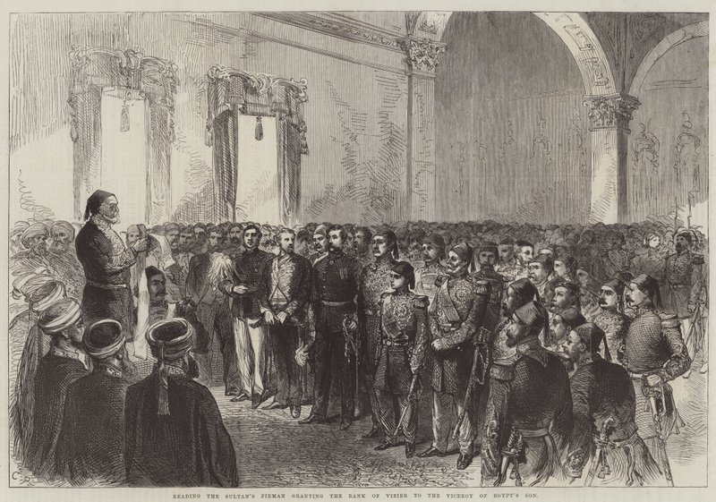 Lecture du firman du sultan accordant le rang de vizir au fils du vice-roi d