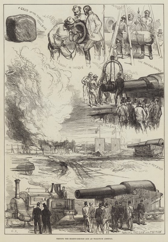 Test du canon de quatre-vingt-un tonnes à Woolwich Arsenal - Sir John Charles Robinson