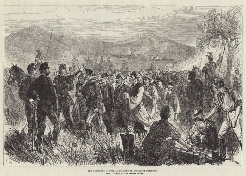 Les Autrichiens en Bosnie, amenant des prisonniers insurgés - Sir John Charles Robinson