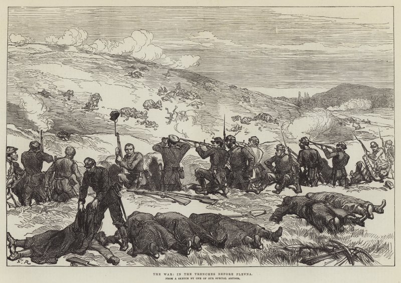La guerre, dans les tranchées devant Plevna - Sir John Charles Robinson