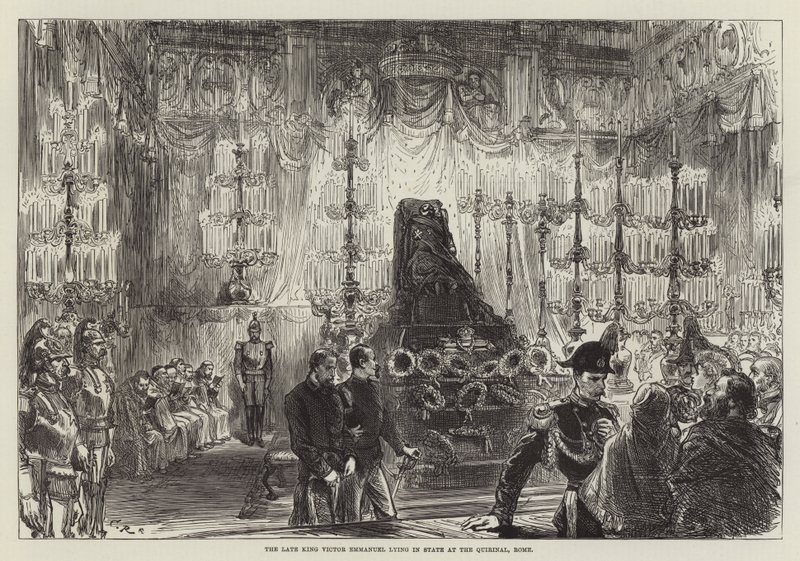 Le défunt roi Victor Emmanuel en état au Quirinal, Rome - Sir John Charles Robinson