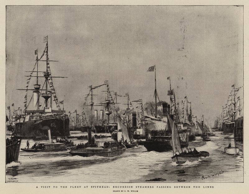 Une visite à la flotte à Spithead, des bateaux d