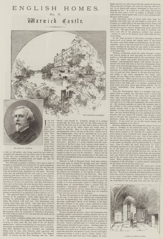Maisons anglaises, château de Warwick - Charles Auguste Loye
