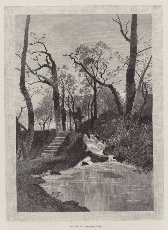 La Cascade dans le parc de Hawarden - Charles Auguste Loye