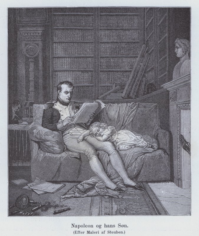 Napoléon Ier et son fils (lithographie) - Charles Auguste Steuben