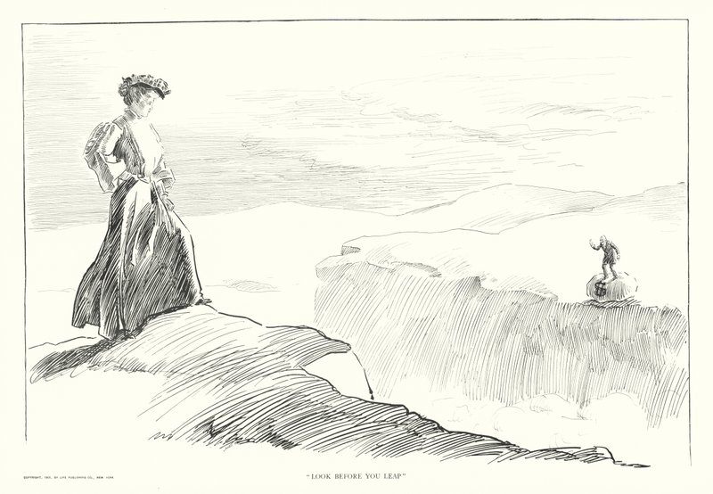 "Regardez avant de sauter" - Charles Dana Gibson