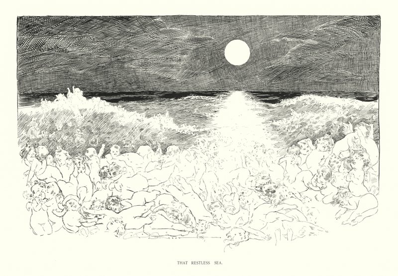 Cette mer agitée (lithographie) - Charles Dana Gibson